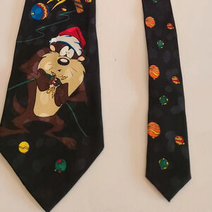 1995 Warner Brothers St. Christmas Tie  Looney Tunes  Taz Tasmani